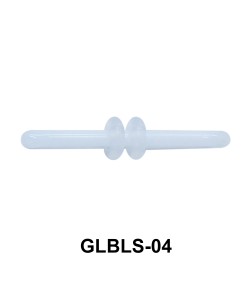 Glass Barbell with Two Trasparent Silicon Ring Outer GLBLS-04